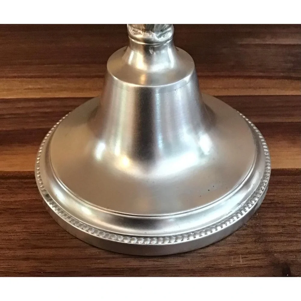 VTG Pewter Candlestick Holders Beaded‎ Base 5.5